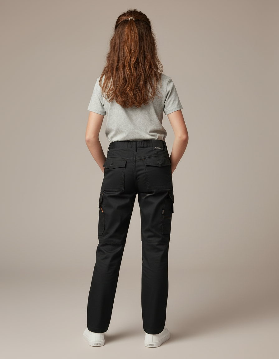 Pantalon Cargo Noir, Résistant, Décontracté, Multi-poches - Toile - vue 2