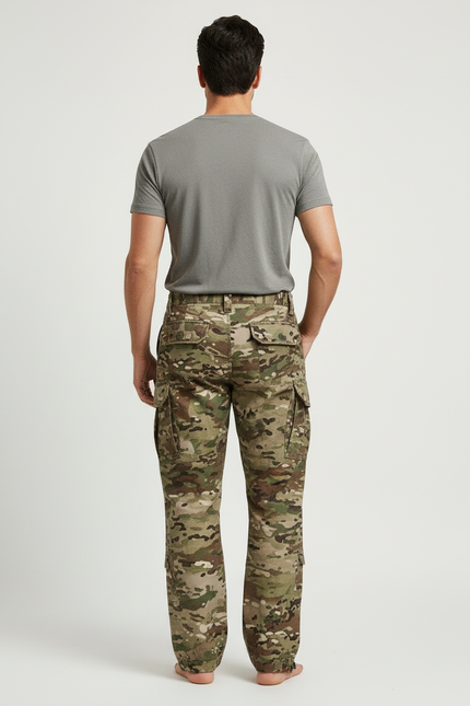 Pantalon Cargo Camouflage Militaire Tactique Décontracté Multipoches - Multicolore Toile - vue 2