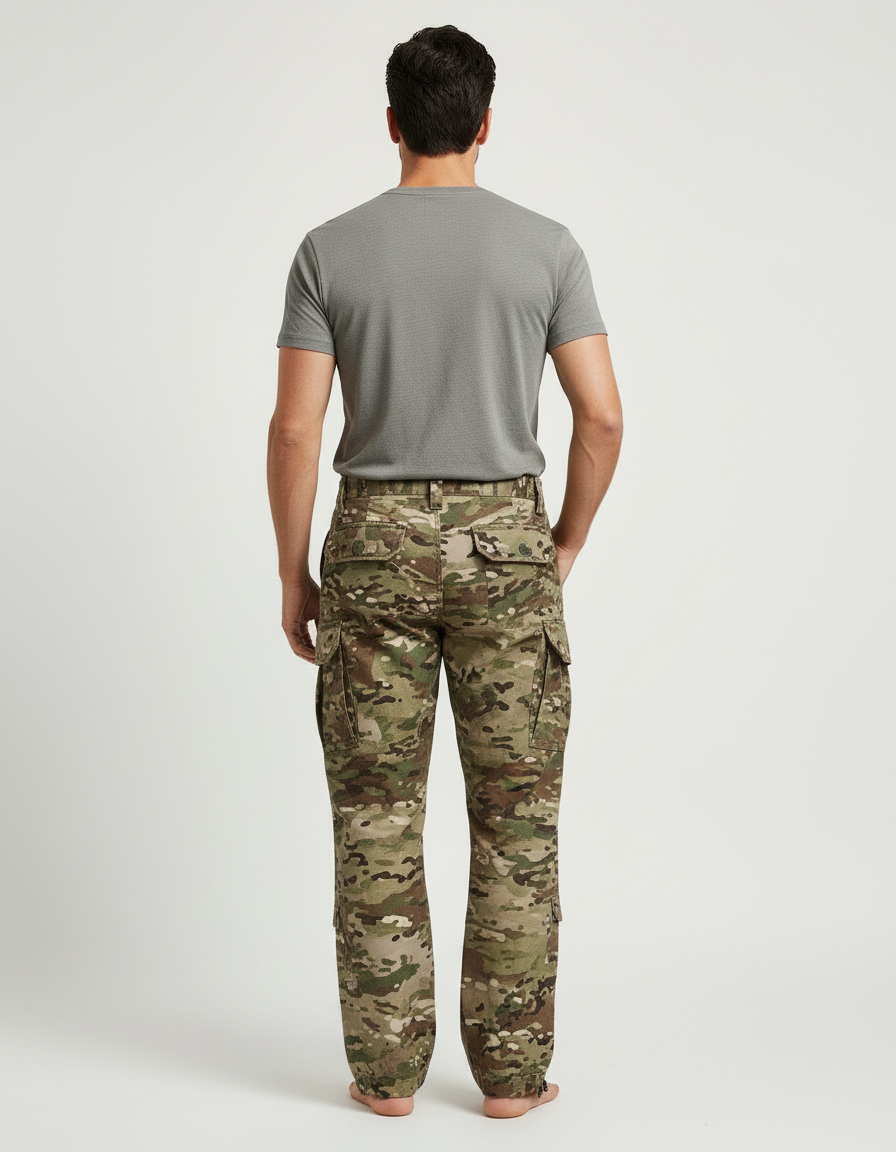 Pantalon Cargo Camouflage Militaire Tactique Décontracté Multipoches - Multicolore Toile - vue 2