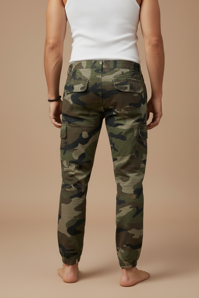 Pantalon Cargo Camouflage Militaire Jogger Homme Coton - Imprimé - vue 2