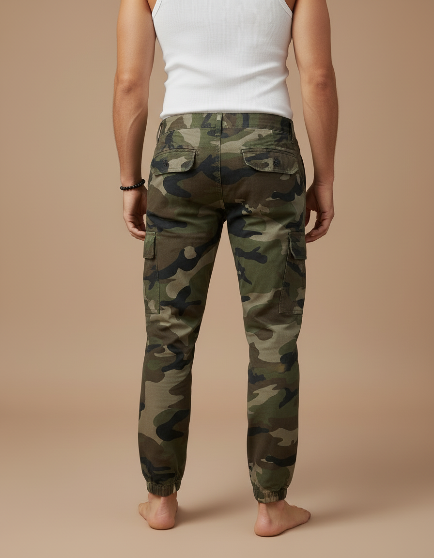 Pantalon Cargo Camouflage Militaire Jogger Homme Coton - Imprimé - vue 2