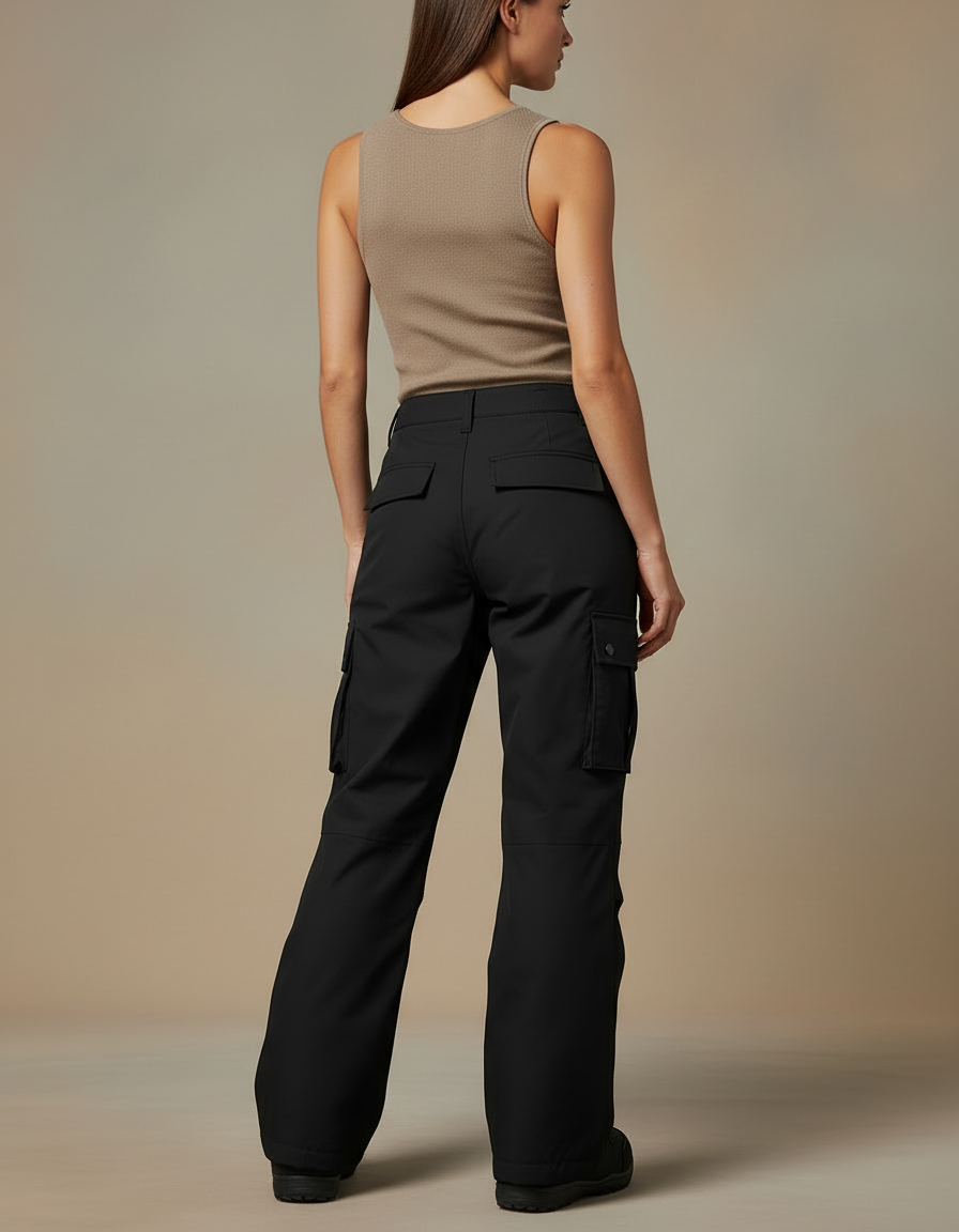 Pantalon Snow Cargo - Noir Polyester - vue 2