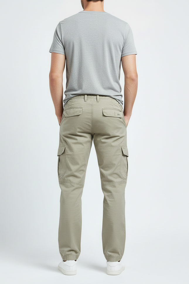 Pantalon Cargo Homme Kaki Coton Ample Poches - Toile - vue 2