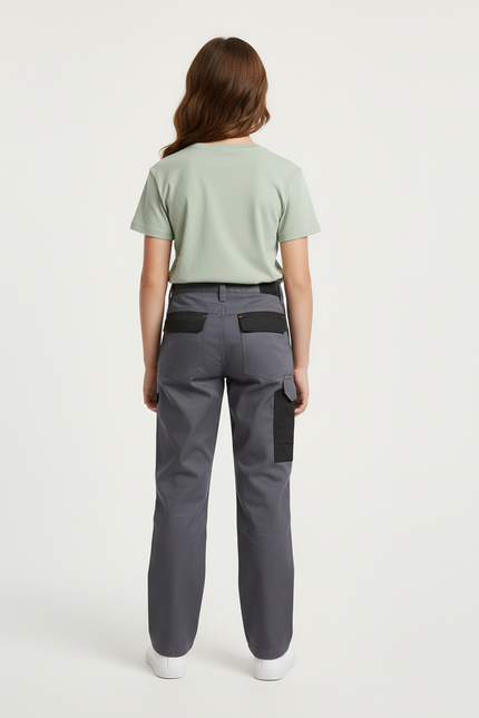 Pantalon Cargo Gris Enfant, Multi-Poches, Robuste, Décontracté - Toile - vue 2