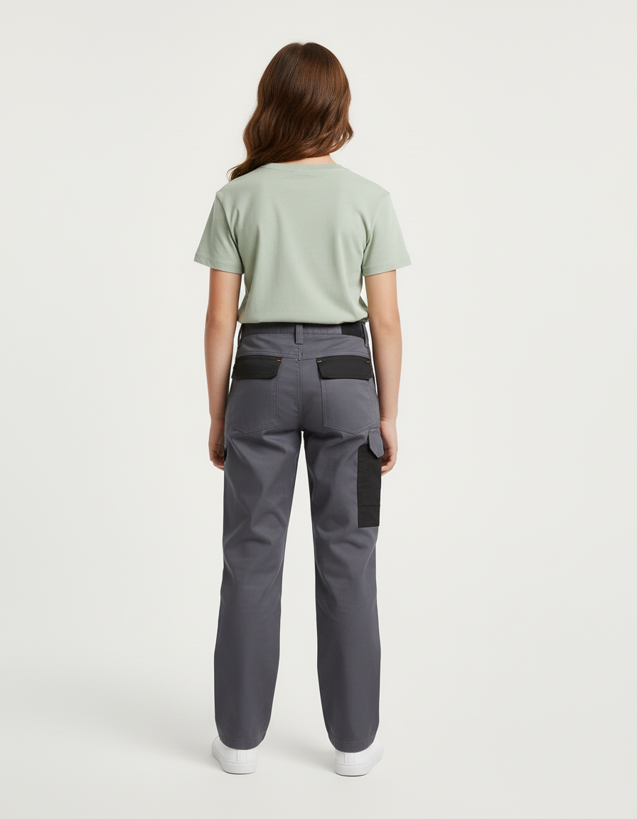 Pantalon Cargo Gris Enfant, Multi-Poches, Robuste, Décontracté - Toile - vue 2