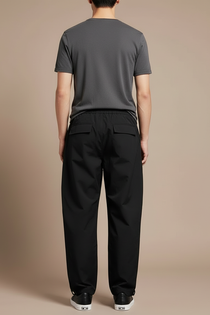 Pantalon Cargo Noir Ample Décontracté Homme - Polyester - vue 2