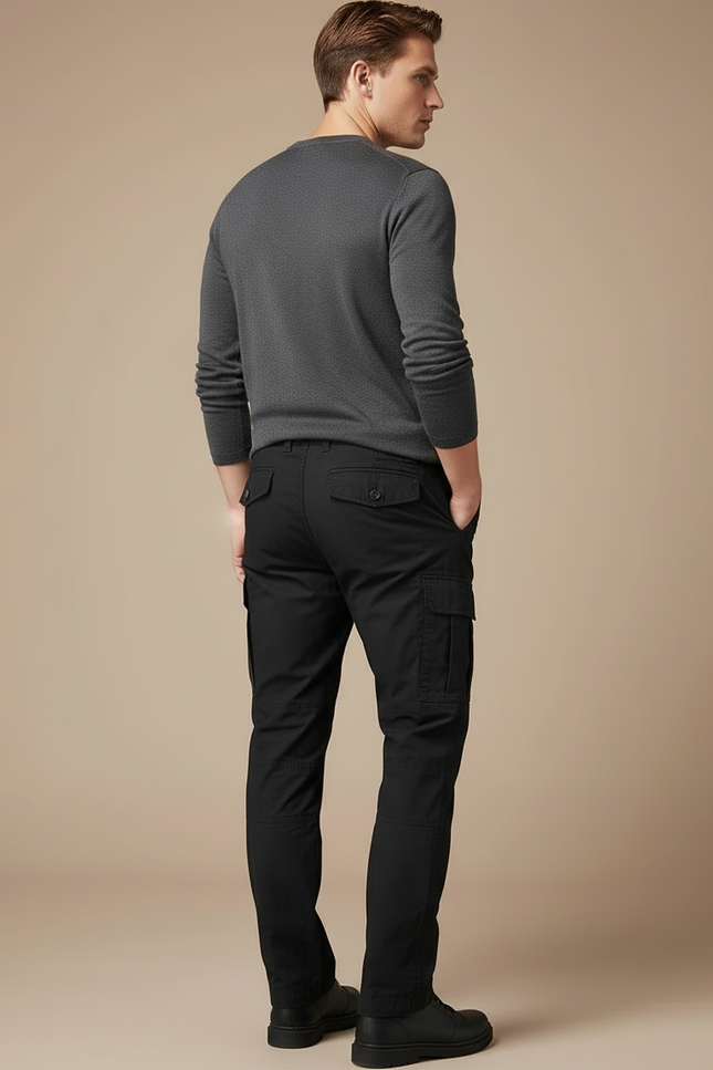 Pantalon Cargo Noir Homme - Toile - vue 2