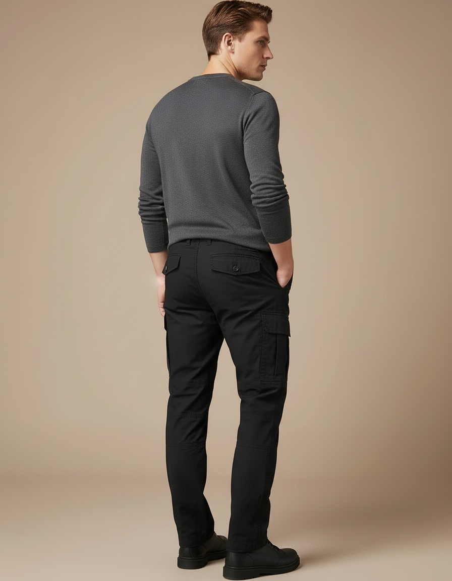 Pantalon Cargo Noir Homme - Toile - vue 2