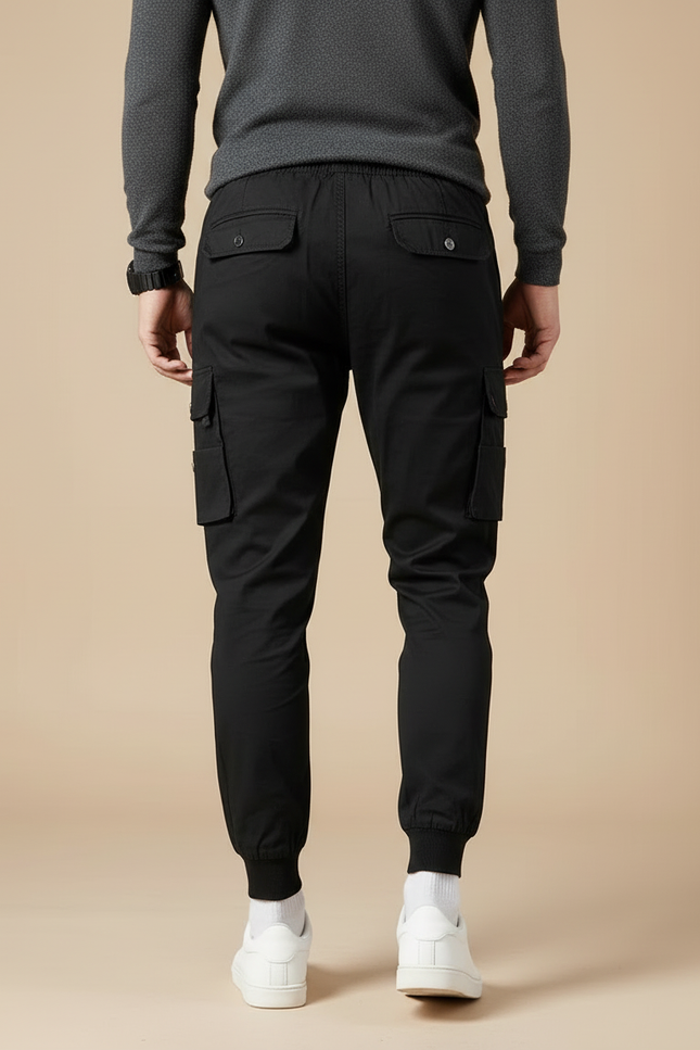 Pantalon Cargo Avec Cordon - Noir Gabardine - vue 2