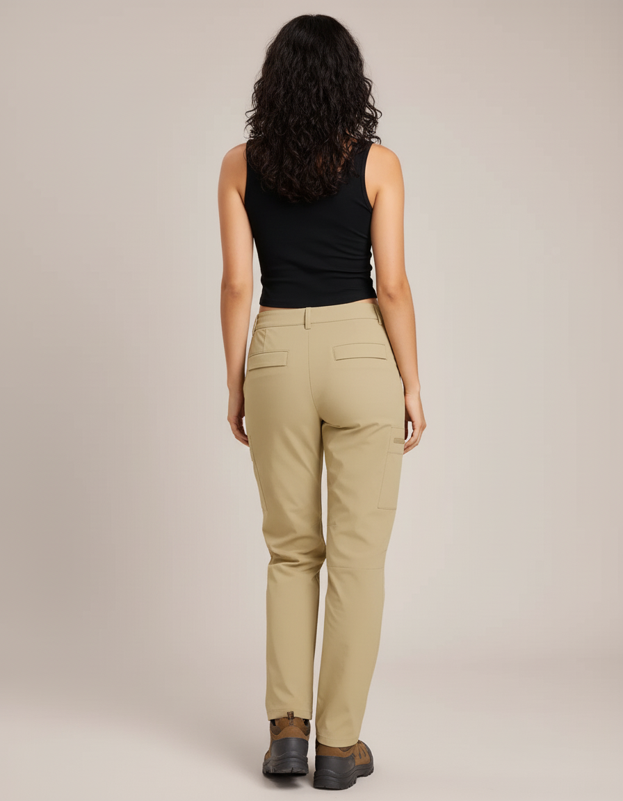 Pantalon Cargo Beige Léger Multipoches Femme Outdoor - Polyester - vue 2