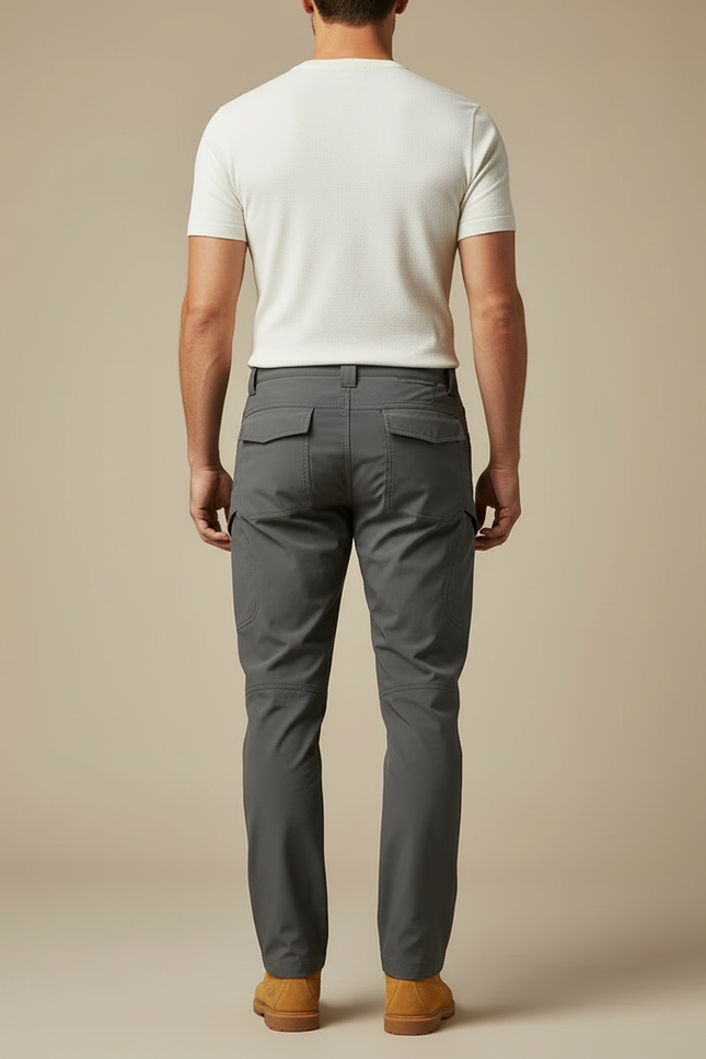 Pantalon Cargo Gris Homme Tactique Multipoches Extérieur - Polyester - vue 2