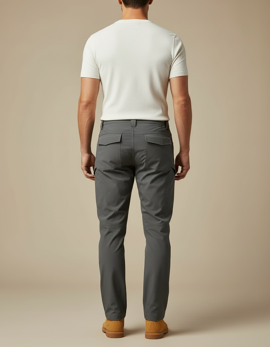 Pantalon Cargo Gris Homme Tactique Multipoches Extérieur - Polyester - vue 2