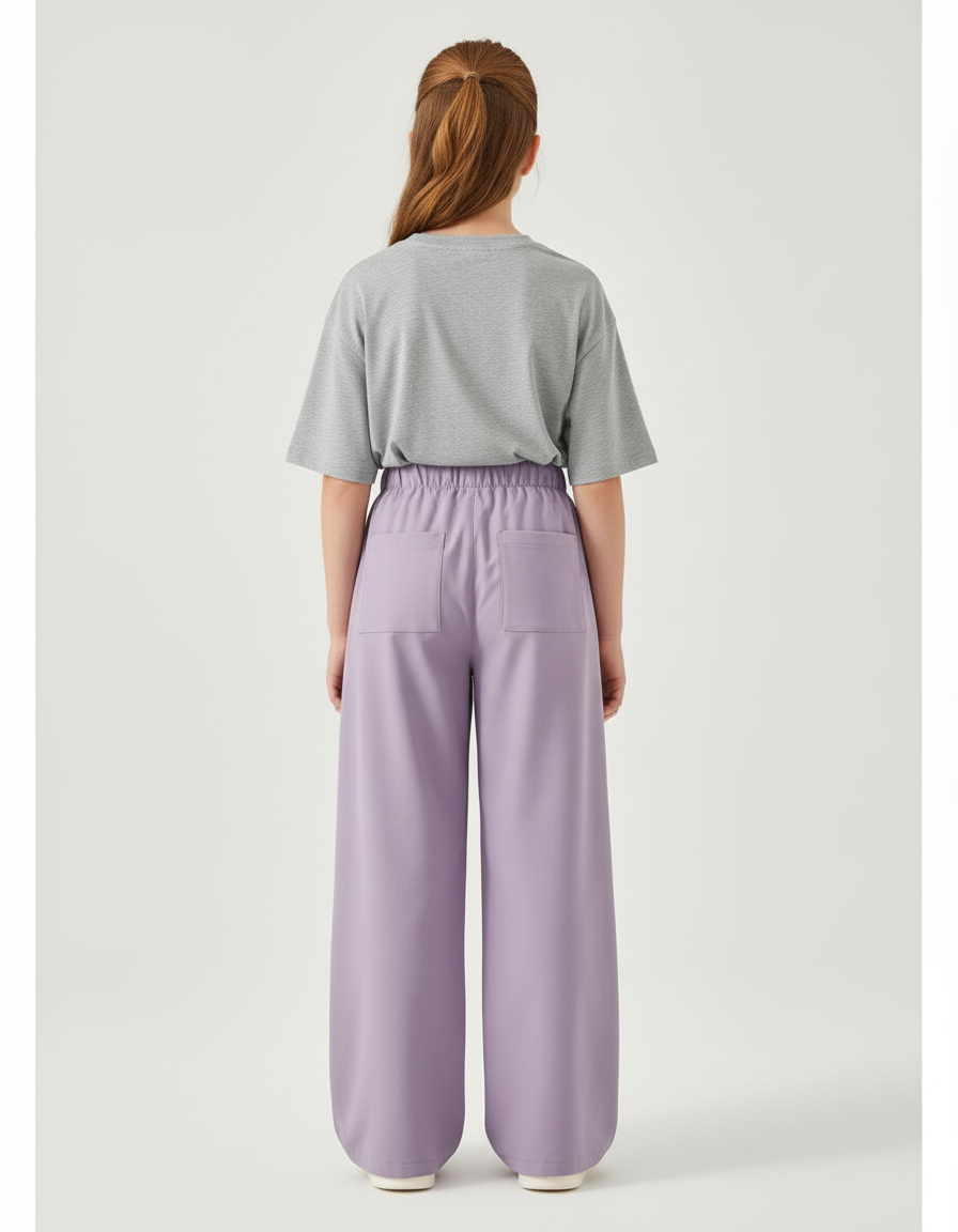 Pantalon Cargo Violet Ample Molleton Enfant - vue 2