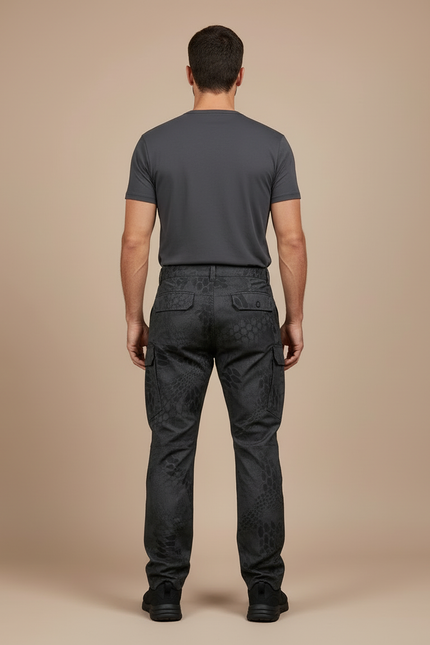 Pantalon Cargo Noir Tactique Camouflage Homme - Toile - vue 2