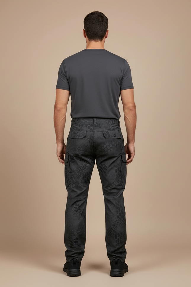 Pantalon Cargo Noir Tactique Camouflage Homme - Toile - vue 2