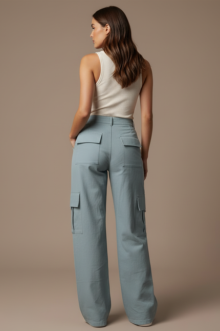 Pantalon Cargo Utility - Bleu Gabardine - vue 2