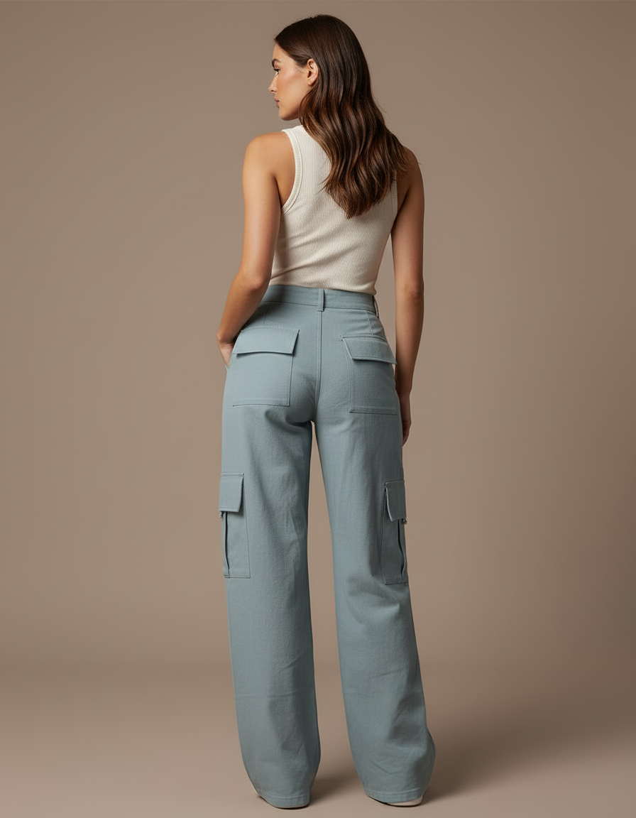 Pantalon Cargo Utility - Bleu Gabardine - vue 2