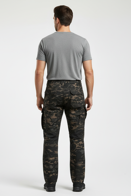 Pantalon Cargo Camouflage Multipoches Confortable Homme - Multicolore Toile - vue 2