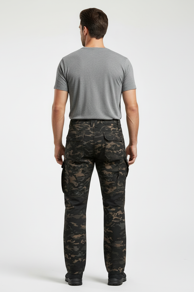 Pantalon Cargo Camouflage Multipoches Confortable Homme - Multicolore Toile - vue 2