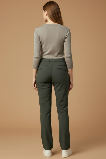 Pantalon Cargo Femme Vert Imperméable Randonnée Polaire - Kaki Polyester - vue 2