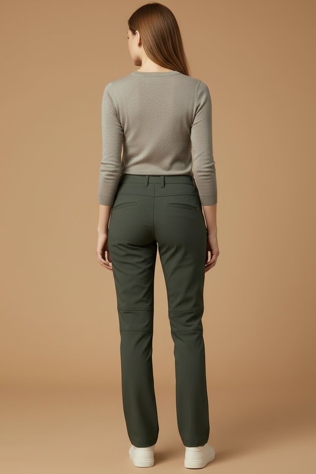 Pantalon Cargo Femme Vert Imperméable Randonnée Polaire - Kaki Polyester - vue 2
