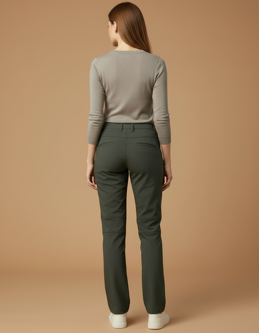 Pantalon Cargo Femme Vert Imperméable Randonnée Polaire - Kaki Polyester - vue 2