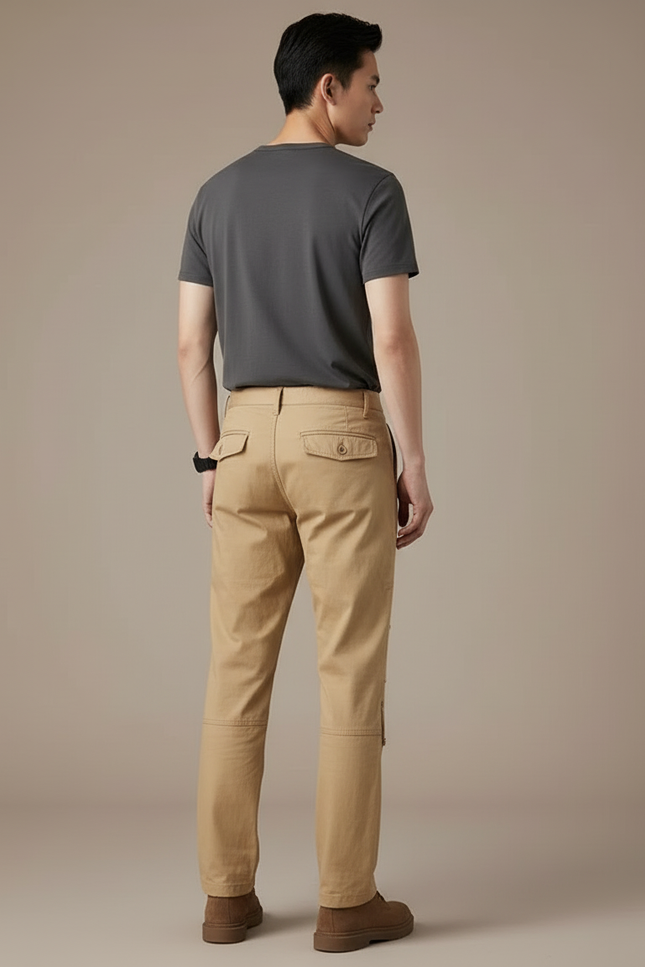 Pantalon Cargo Beige Coton Multipoches Renforcé Homme - Toile - vue 2
