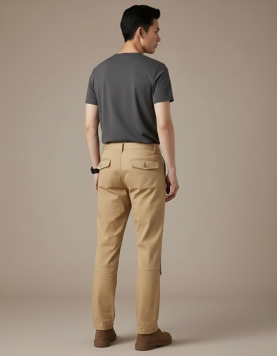 Pantalon Cargo Beige Coton Multipoches Renforcé Homme - Toile - vue 2