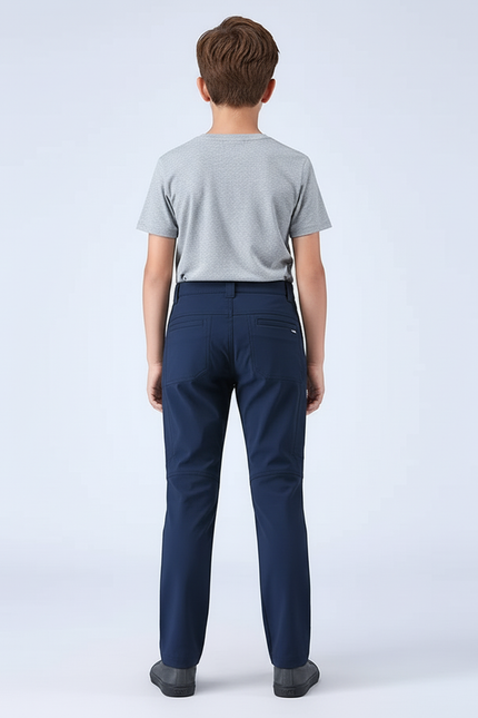 Pantalon Cargo Bleu Marine Multipoches Élastique Enfant - Polyester - vue 2