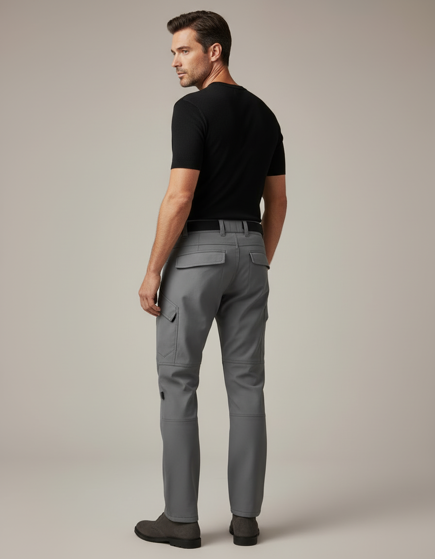 Pantalon Cargo Gris Homme Coupe Droite Multipoches - Polyester - vue 2