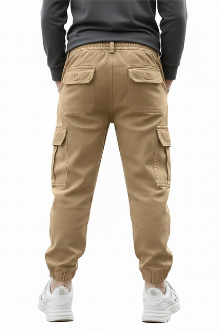 Pantalon Cargo Beige Garçon Ample Décontracté Poches - Toile - vue 2