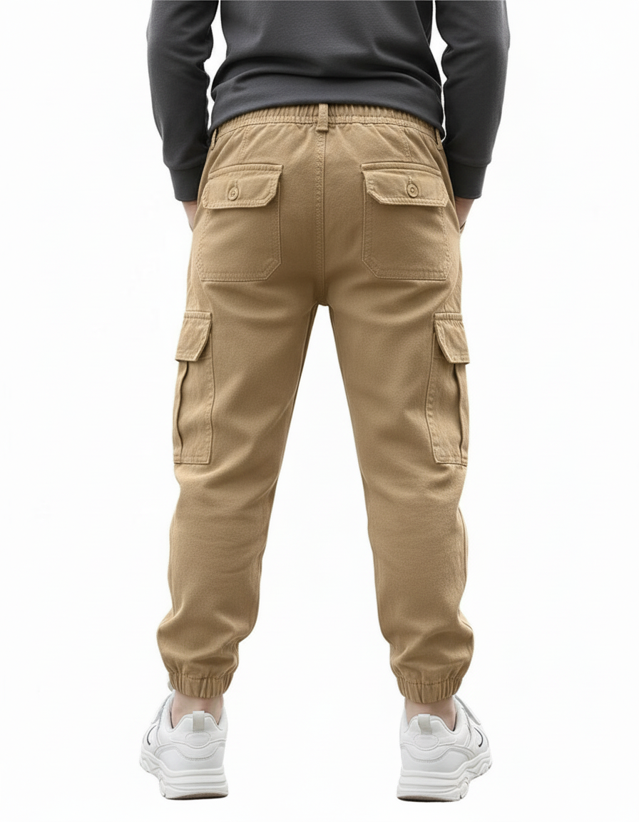 Pantalon Cargo Beige Garçon Ample Décontracté Poches - Toile - vue 2