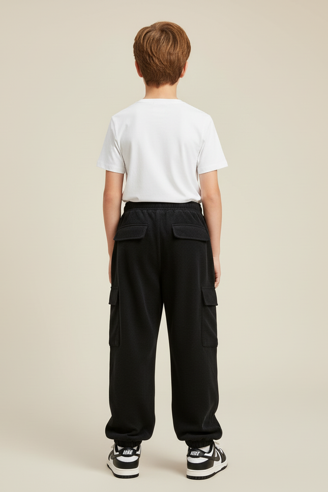 Pantalon Cargo Velours - Noir - vue 2