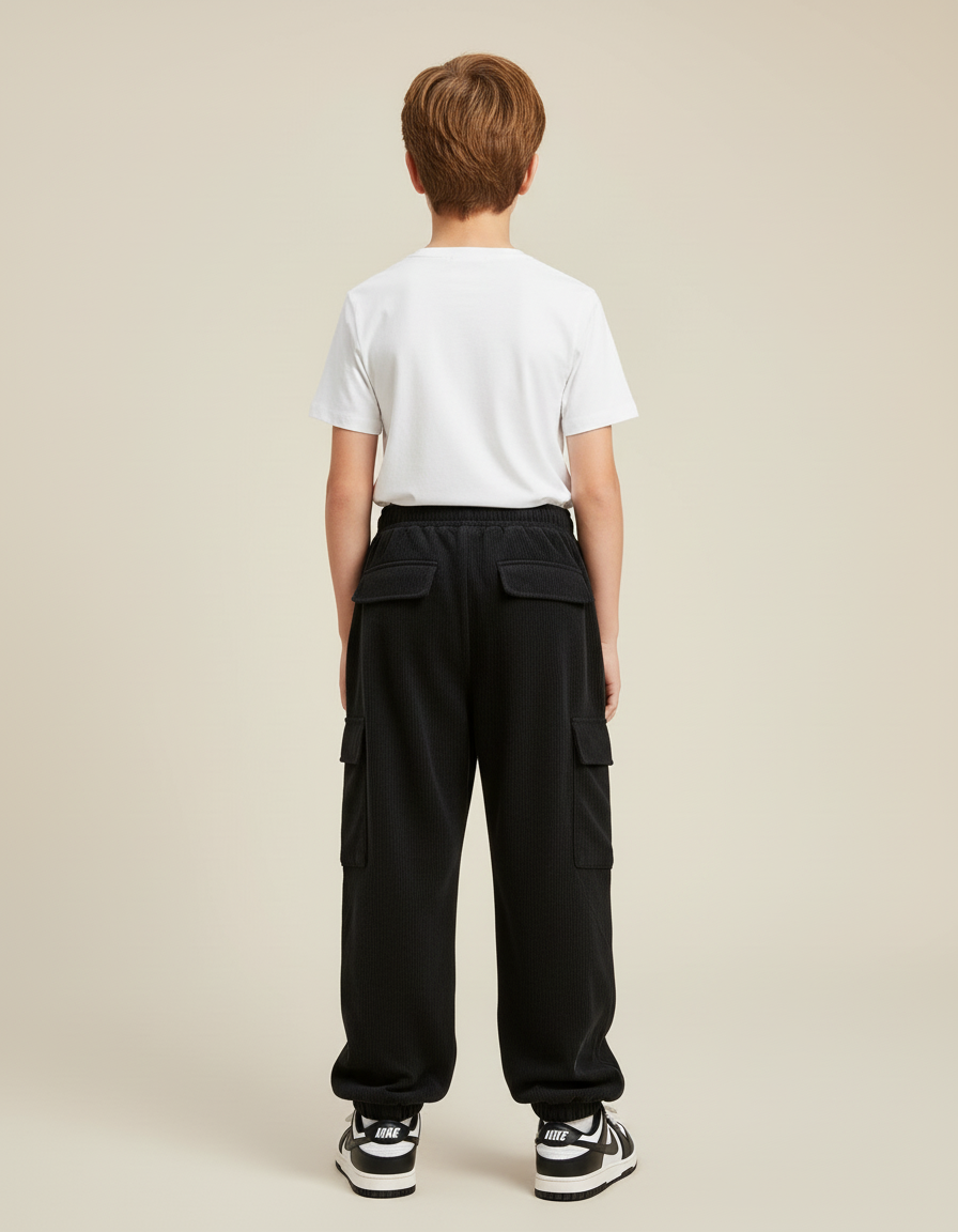 Pantalon Cargo Velours - Noir - vue 2