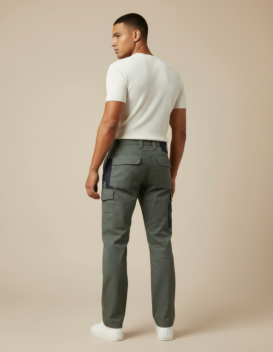 Pantalon Cargo Travail Homme - Kaki Toile - vue 2