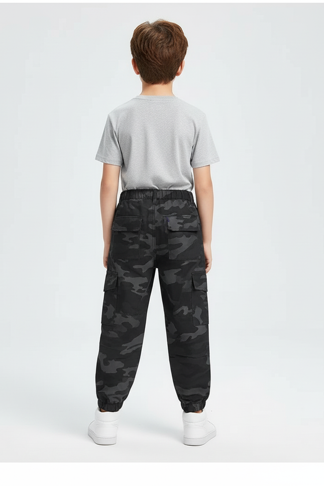 Pantalon Cargo Militaire Noir - Toile - vue 2