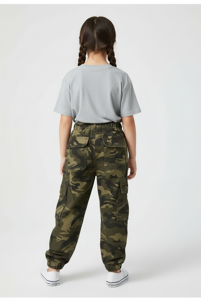 Pantalon Cargo Camouflage Ample Poches Enfant Coton - Imprimé - vue 2