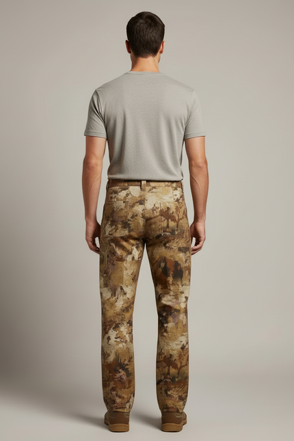 Pantalon Cargo Camouflage Marron Ample Chasse Outdoor - Toile - vue 2