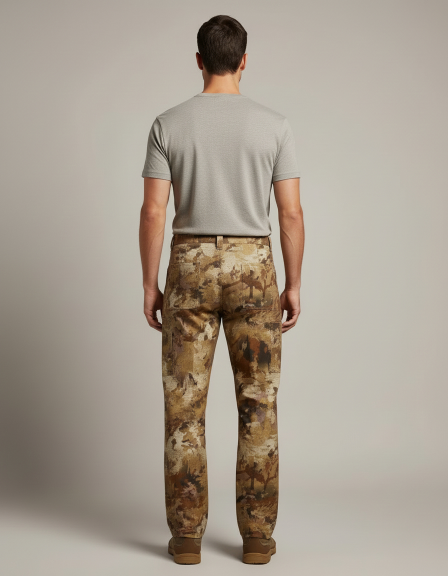 Pantalon Cargo Camouflage Marron Ample Chasse Outdoor - Toile - vue 2