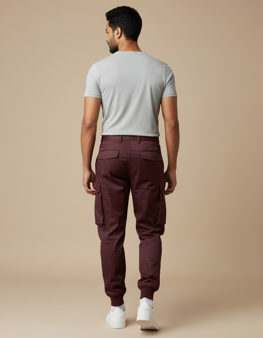 Pantalon Cargo Bordeaux Homme - Polyester - vue 2