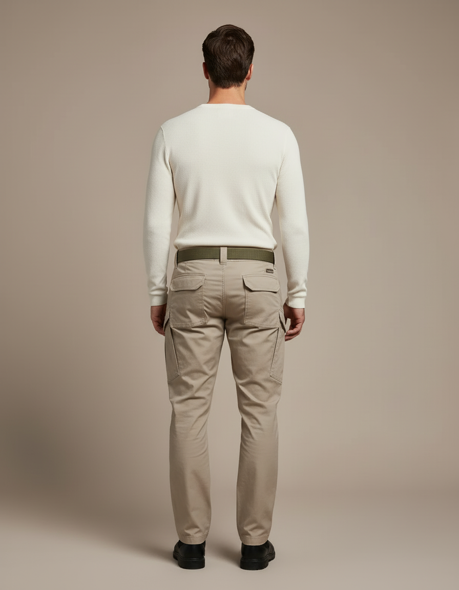Pantalon Tactique Cargo - Beige Toile - vue 2