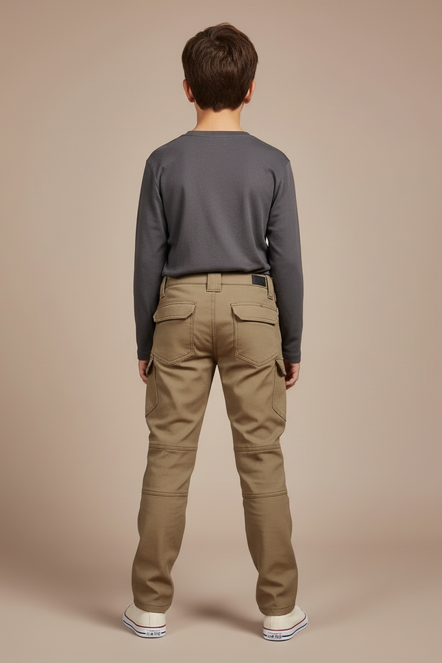 Pantalon Cargo Kaki Enfant Décontracté Multi-Poches - Coton - vue 2