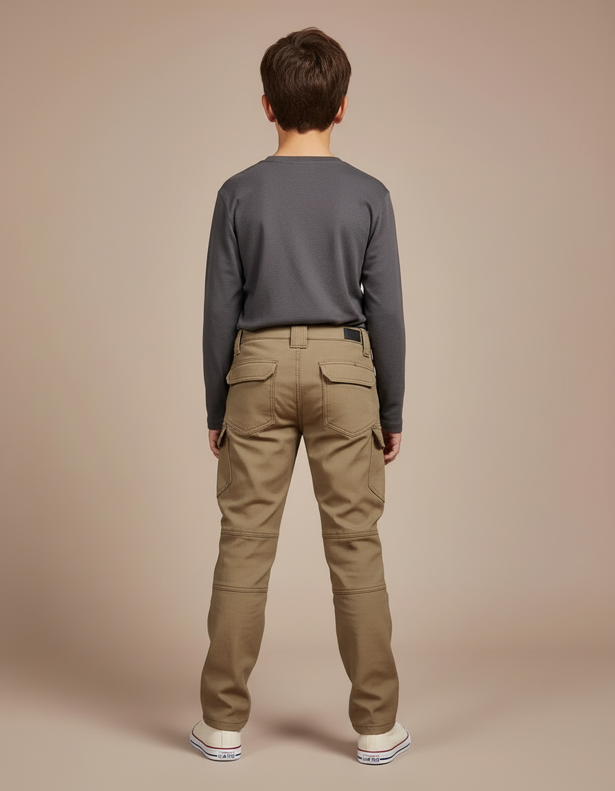 Pantalon Cargo Kaki Enfant Décontracté Multi-Poches - Coton - vue 2