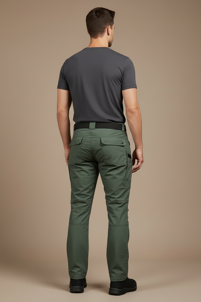 Pantalon Cargo Vert Militaire Tactique Multipoches Résistant - Kaki Polyester - vue 2