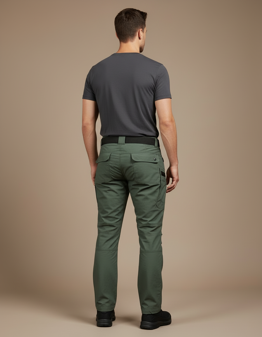 Pantalon Cargo Vert Militaire Tactique Multipoches Résistant - Kaki Polyester - vue 2