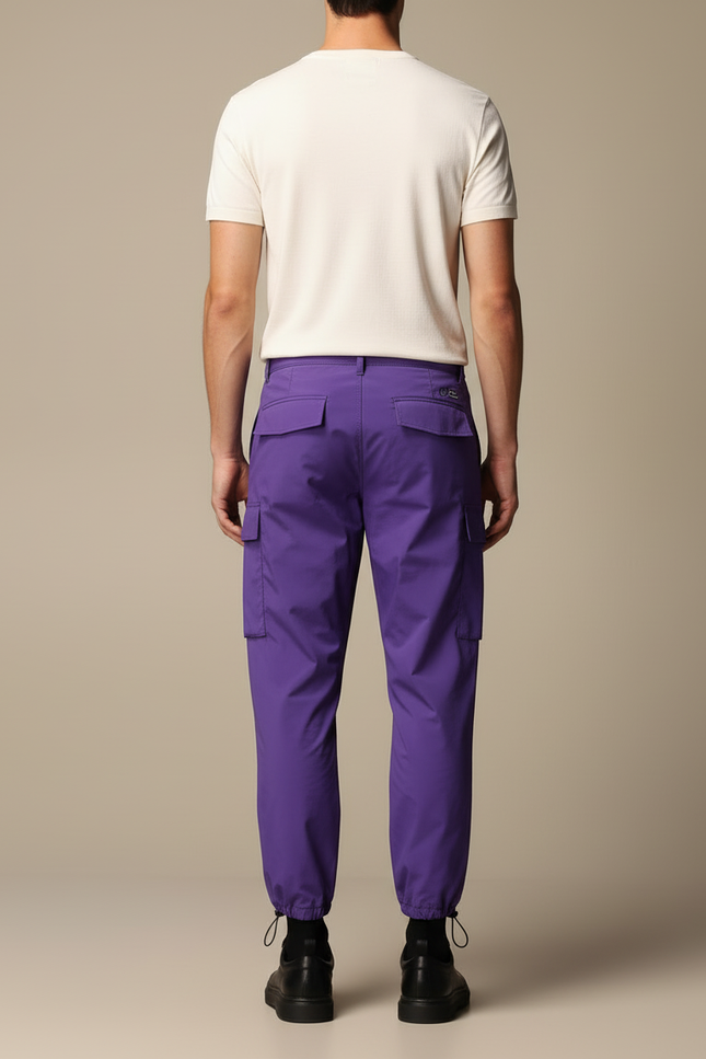 Pantalon Cargo Violet Ample Poches Streetwear Homme - Polyester - vue 2