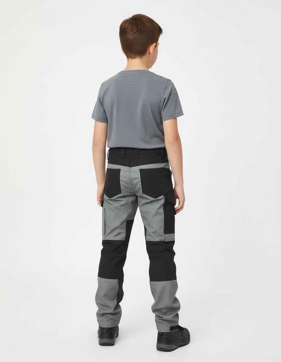 Pantalon Cargo Gris Noir Multipoches Enfant Décontracté - Multicolore Polyester - vue 2