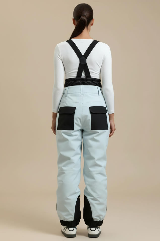 Pantalon Cargo Bleu Bretelles Imperméable Hiver Sport - Polyester - vue 2