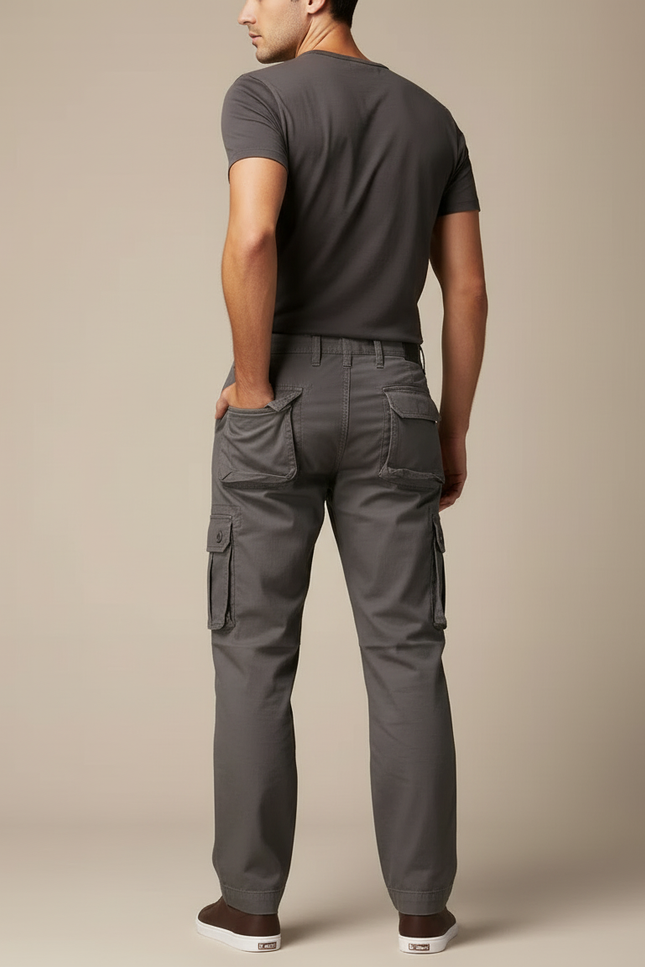 Pantalon Cargo Homme Anthracite Droit - Gris Toile - vue 2