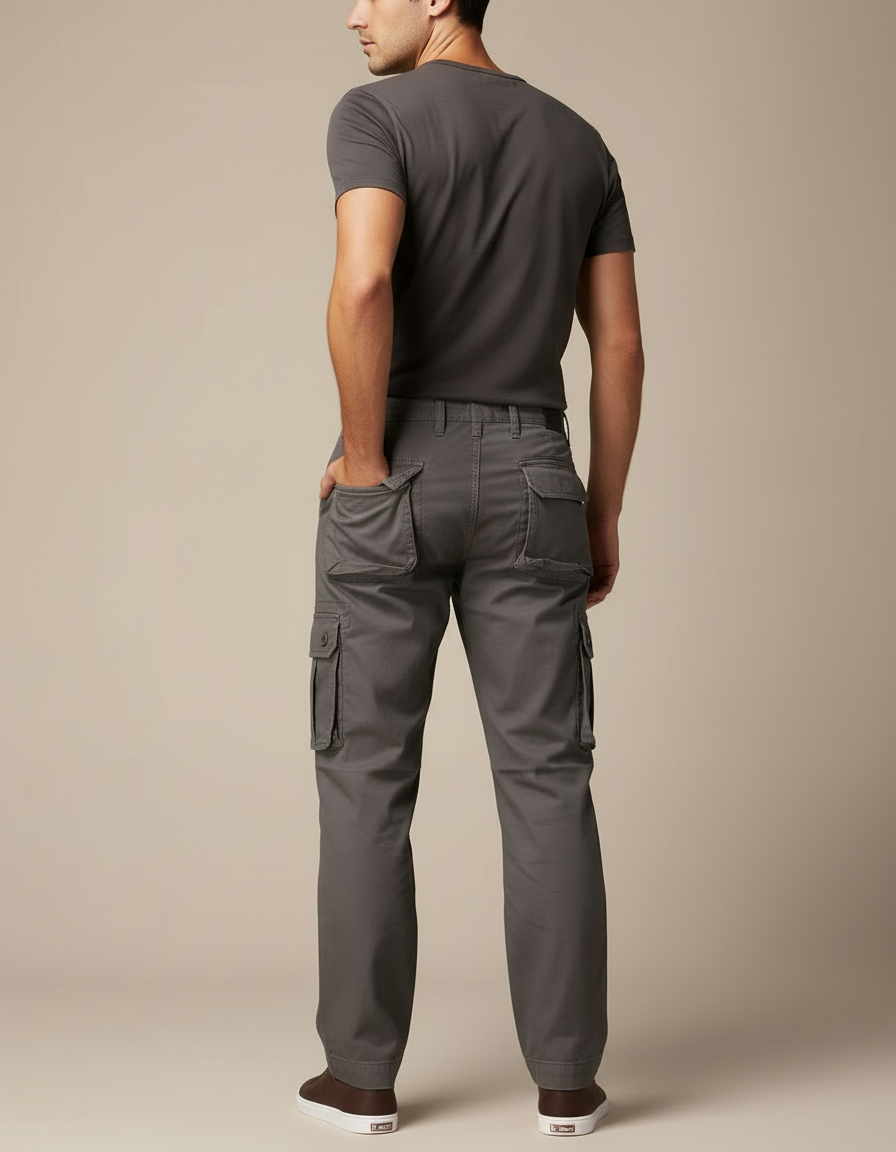 Pantalon Cargo Homme Anthracite Droit - Gris Toile - vue 2